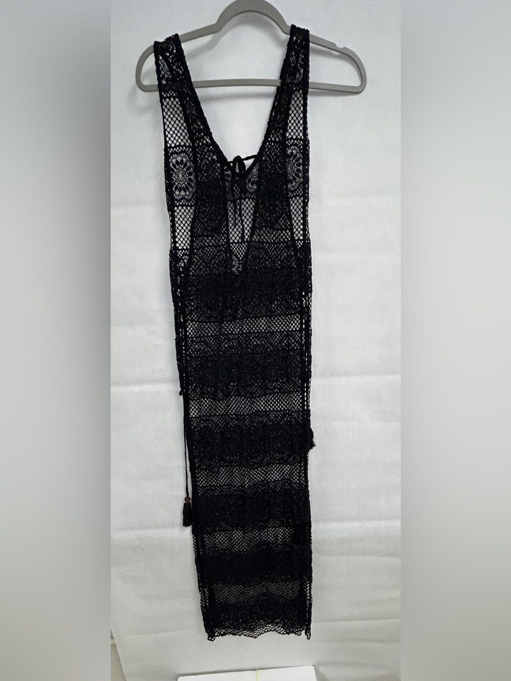 Pilyq Black Crochet Maxi Swim Coverup
